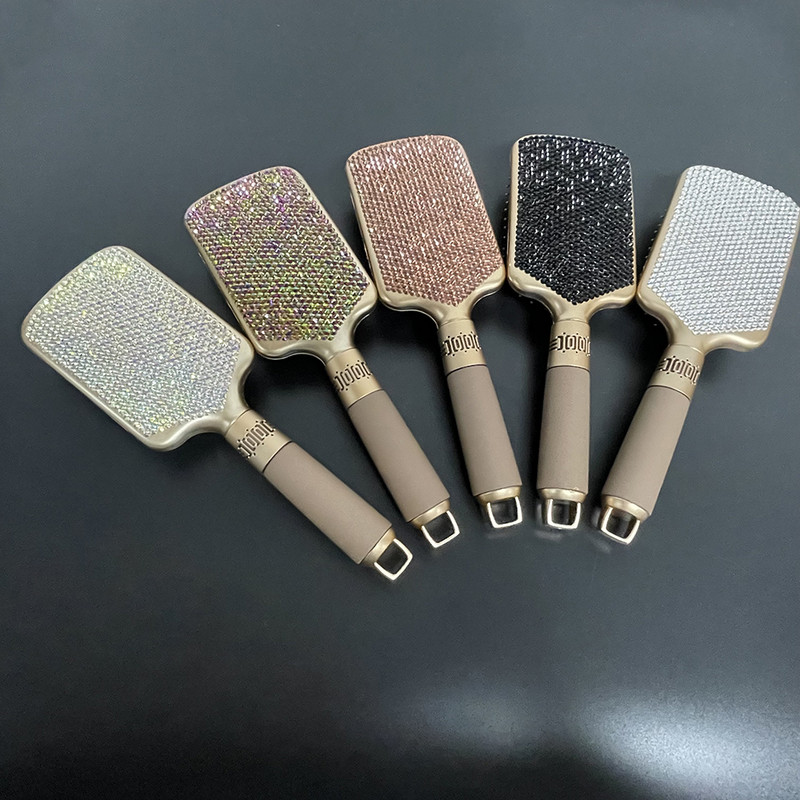 Strasszkő hajkefe Bling masszázsfésű cepillo para cabello escova de cabelo brosse cheveux femme fodrászat formáló eszközök