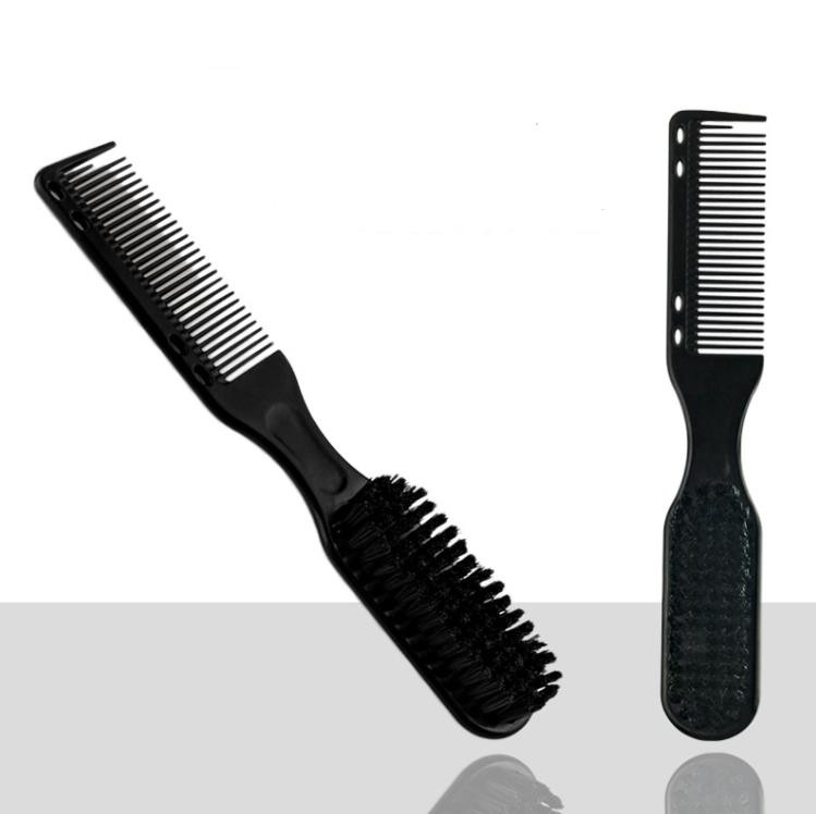 Perie pentru pieptene cu două fețe Perie neagră mică pentru stilul bărbii Perie profesională de bărbierit pentru barbă Perie de curățare pentru sculptură vintage, SN