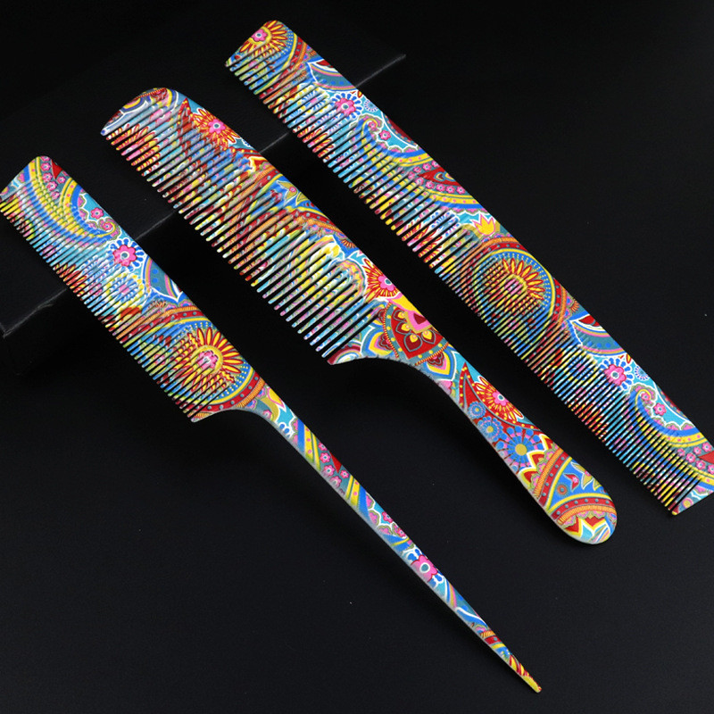 FnLune Water Transfer Професионални гребени за коса Бръснар Фризьорски Четка за подстригване Антистатичен заплитащ се салон Грижа за косата Стайлинг