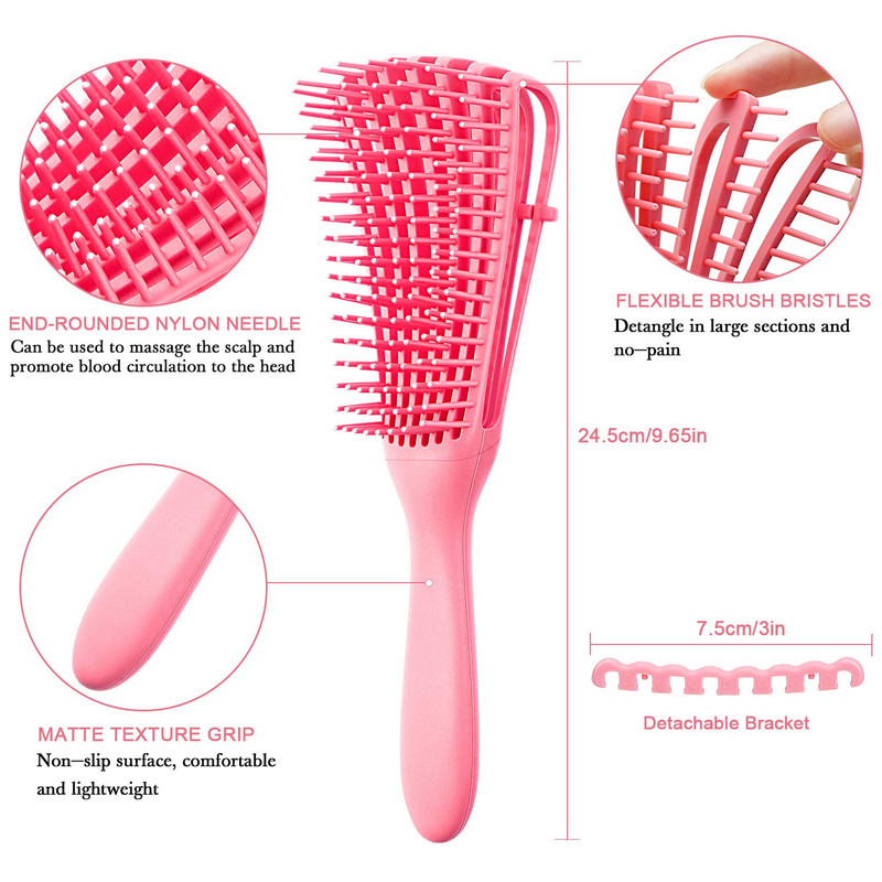 Brosse Tangle hajkefe Antisztatikus fejbőr masszázs Hajfésű Kioldó hajkefe göndör fodrászathoz Hajformázó eszközök