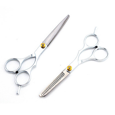 2 Pcs Hair Scissors Stainless Steel 5.5/6 Inch Cutting Thinning Styling Tool Salon Hairdressing Shears Regular Flat Teeth Blades