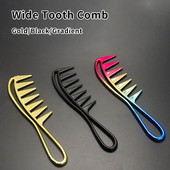 2021-es új Golden Wide Tooth Shark Comb Professzionális Szalon Fodrászat Styling Curling Hajápoló Kefe Fésű