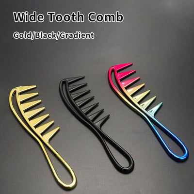 2021-es új Golden Wide Tooth Shark Comb Professzionális Szalon Fodrászat Styling Curling Hajápoló Kefe Fésű