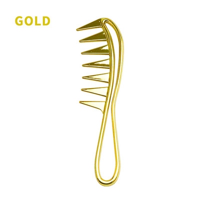 2021-es új Golden Wide Tooth Shark Comb Professzionális Szalon Fodrászat Styling Curling Hajápoló Kefe Fésű