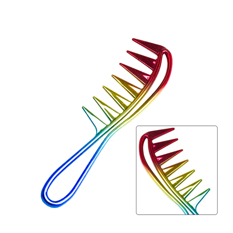 2021-es új Golden Wide Tooth Shark Comb Professzionális Szalon Fodrászat Styling Curling Hajápoló Kefe Fésű