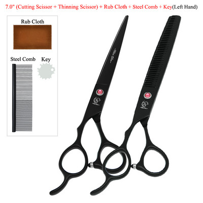 Meisha 7,0" Kairė ranka Profesionalios naminių šunų kačių priežiūros žirklės aštrių kraštų gyvūnams plaukų kirpimui retinimo lenktos žirklės B0057A