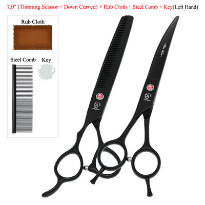 Meisha 7,0" Kairė ranka Profesionalios naminių šunų kačių priežiūros žirklės aštrių kraštų gyvūnams plaukų kirpimui retinimo lenktos žirklės B0057A