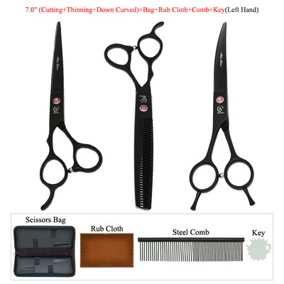 Meisha 7,0" Kairė ranka Profesionalios naminių šunų kačių priežiūros žirklės aštrių kraštų gyvūnams plaukų kirpimui retinimo lenktos žirklės B0057A