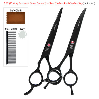 Meisha 7,0" Kairė ranka Profesionalios naminių šunų kačių priežiūros žirklės aštrių kraštų gyvūnams plaukų kirpimui retinimo lenktos žirklės B0057A