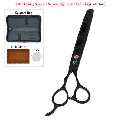 Meisha 7,0" Kairė ranka Profesionalios naminių šunų kačių priežiūros žirklės aštrių kraštų gyvūnams plaukų kirpimui retinimo lenktos žirklės B0057A