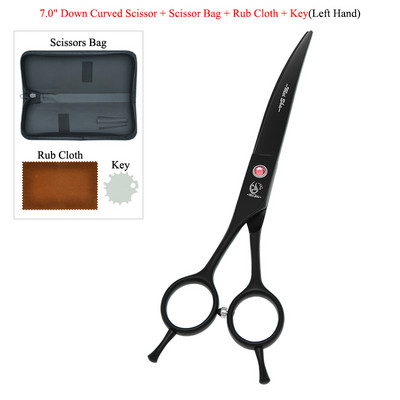 Meisha 7,0" Kairė ranka Profesionalios naminių šunų kačių priežiūros žirklės aštrių kraštų gyvūnams plaukų kirpimui retinimo lenktos žirklės B0057A