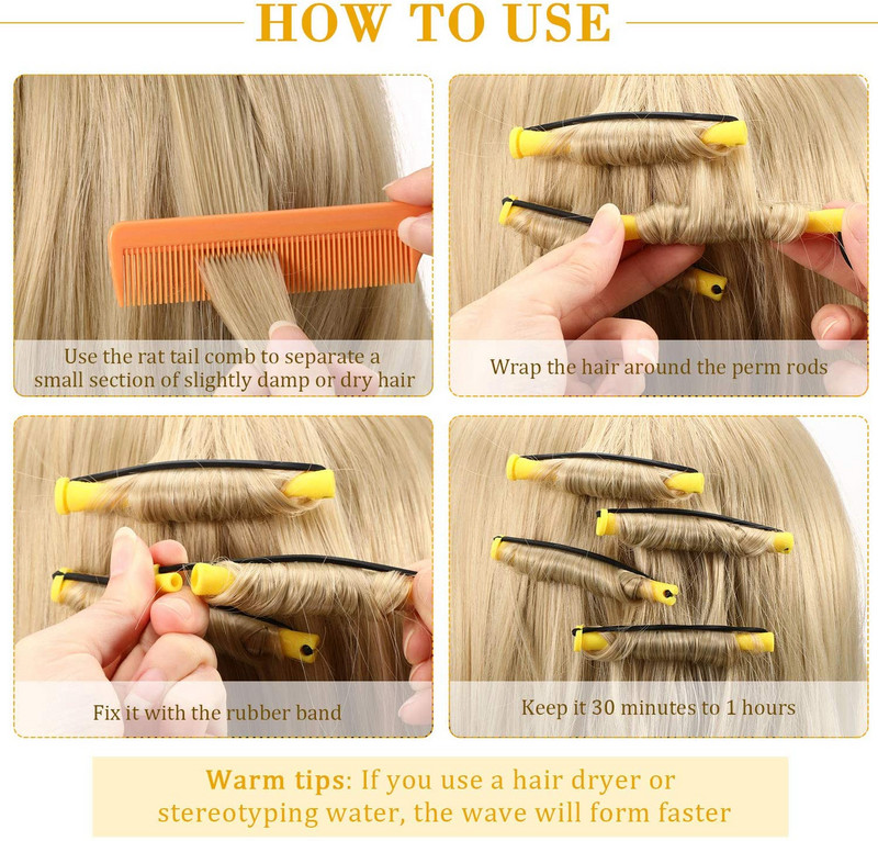 48vnt 5 dydžių plaukų voleliai plaukams ilgalaikių strypų rinkinys suktukai šaltos bangos strypai moterims ilgiems trumpiems plaukams pasidaryk pats kirpimo formavimo įrankiai