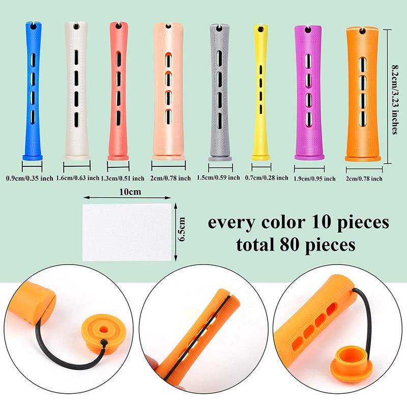 48vnt 5 dydžių plaukų voleliai plaukams ilgalaikių strypų rinkinys suktukai šaltos bangos strypai moterims ilgiems trumpiems plaukams pasidaryk pats kirpimo formavimo įrankiai