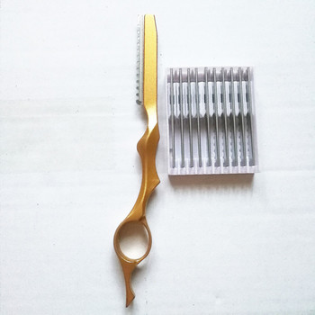 10 τμχ λεπίδα + 1 τεμ. ψαλίδι αραίωσης Barber Feathering Stylist Περιποίηση Κομμωτηρίου Κομμωτήριο από ανοξείδωτο ατσάλι Επαγγελματικό εργαλείο
