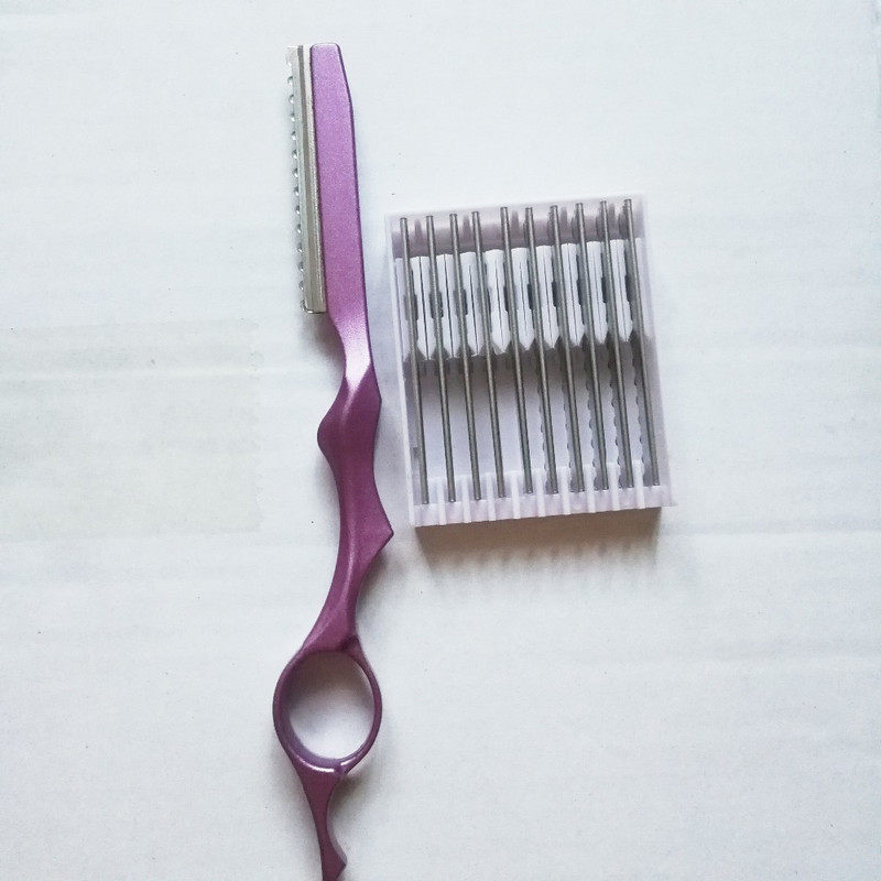 10 τμχ λεπίδα + 1 τεμ. ψαλίδι αραίωσης Barber Feathering Stylist Περιποίηση Κομμωτηρίου Κομμωτήριο από ανοξείδωτο ατσάλι Επαγγελματικό εργαλείο