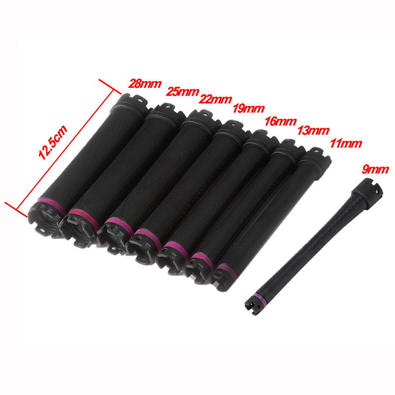 10gab/komplekts Elektriskie apsildāmie matu ruļļi ar klipšiem īpaši gari 12,5 cm digitālie ilgviļņi ruļļi stieņi stieņi sūkļa skavu komplekts 220V 1597