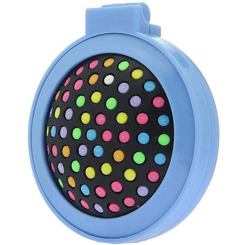 Mini pieptene rotund pliabil cu pernă de aer Pieptene pentru masaj pentru păr Oglindă (albastru)