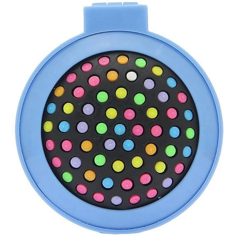 Mini pieptene rotund pliabil cu pernă de aer Pieptene pentru masaj pentru păr Oglindă (albastru)
