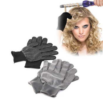 1 Ζεύγος ισιωτικό μαλλιών Θερμικά γάντια styling Perm Curling Κομμωτήριο Ανθεκτικό στη θερμότητα Δάχτυλο Γάντι Περιποίησης μαλλιών Εργαλεία styling