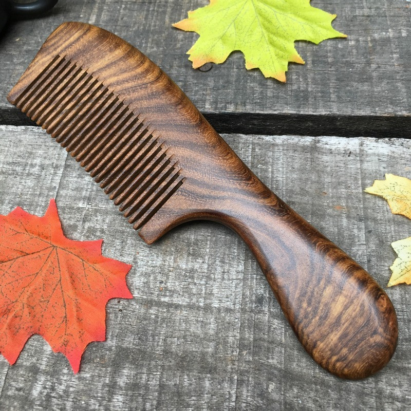 Unisex χτένα σανταλόξυλου Γυναικεία Ανδρικά Σπίτι Ταξίδι Ξύλο Αντιστατική χτένα με λεπτά δόντια Ξύλινες λαβές