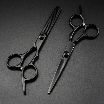 професионална японска стомана 6\'\' черен винт ножици за подстригване изтъняване фризьорски ножици фризьорски ножици