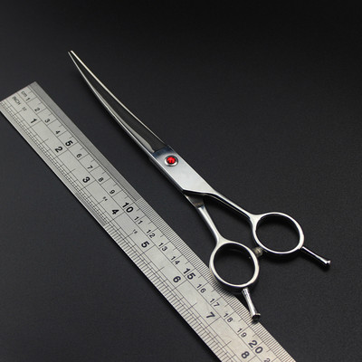 professzionális japán 440c 6/7/8/9'' ezüst kisállat kutyakozmetika Hajlított szőr olló Vágóolló kisállat fodrász fodrász olló