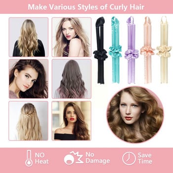 Lazy Heatless Curling Rod Лента за глава Ролки за коса Wave Styling Curls Wavy Formers Bundles Инструменти за къдрици Wet Heat Бигуди Bar No H I7Y5