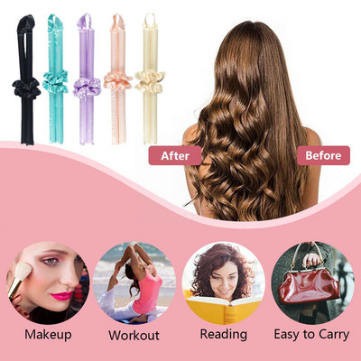 Lazy Heatless Curling Rod Bandă Role pentru păr Wave Styling Bule Wavy Formers Bundles Curl Tools Wet Heat Бигуди Bar No H I7Y5