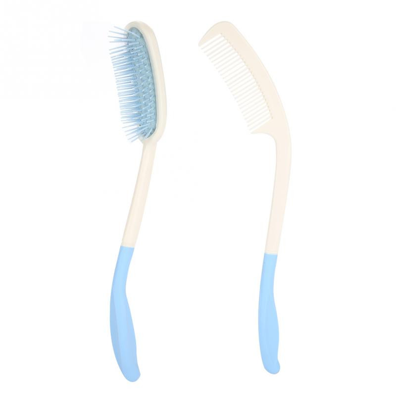 Hosszú nyelű fésű és hosszú nyelű hajkefe csúszásgátló ergonómikus hosszú fésű idősek ízületi gyulladásához, kézi fogyatékkal élők számára