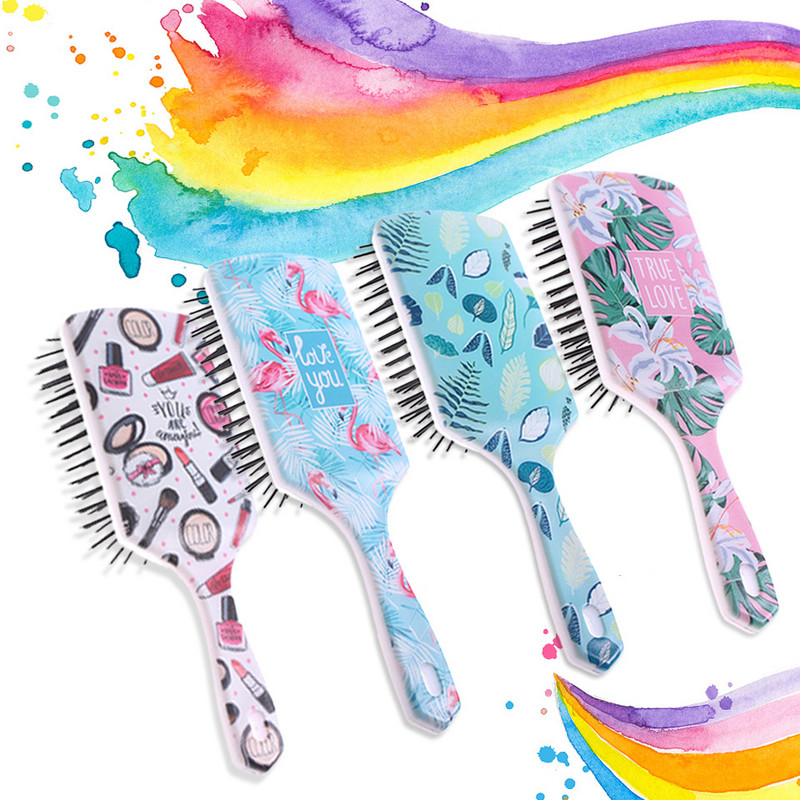 Plaukų šukos Animacinių filmų oro pagalvės šukos formavimo plaukų šepetys tiesios garbanos šlapi plaukai galvos oda masažo šukos plastikinės kirpyklos šukos