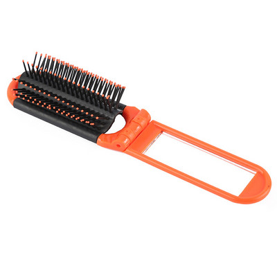 1vnt Profesionalios kelioninės plaukų šukos Nešiojamas sulankstomas plaukų šepetys su veidrodiniu kompaktišku kišeninio dydžio pinigine kelioniniu šukuotu plaukų šepečiu