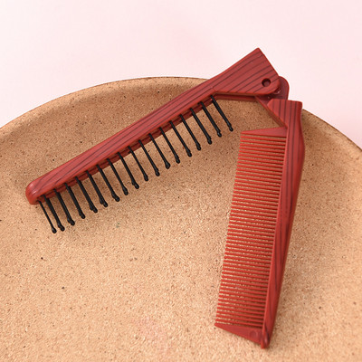 1vnt Profesionalios kelioninės plaukų šukos Nešiojamas sulankstomas plaukų šepetys su veidrodiniu kompaktišku kišeninio dydžio pinigine kelioniniu šukuotu plaukų šepečiu