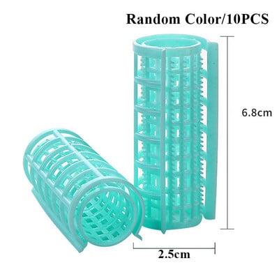 Steam Perm Rolls Plastic Lazy Roller Random Color Steam Perm Flexi Rods DIY Multi Size Magic Curling Tool with Clip Matu kopšana