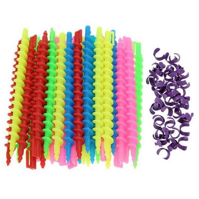 40 komada dugih spiralnih uvijača za kosu Spiralne kovrče bez zagrijavanja Valjci za oblikovanje Pribor za kućni salon DIY frizure Nasumične boje