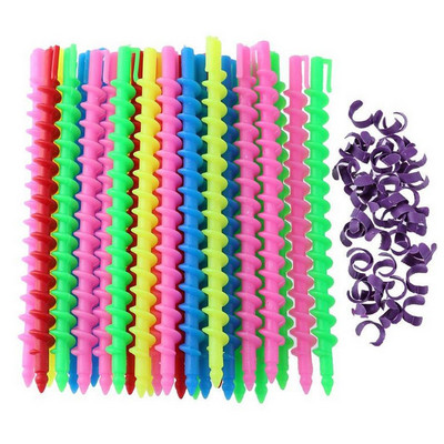 40 komada dugih spiralnih uvijača za kosu Spiralne kovrče bez zagrijavanja Valjci za oblikovanje Pribor za kućni salon DIY frizure Nasumične boje