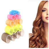 6Pcs 3 veličine frizerske kućne upotrebe DIY Magic Veliki samoljepljivi valjci za kosu Valjak za oblikovanje Uvijač za kosu Ljepota kovrčavih alata