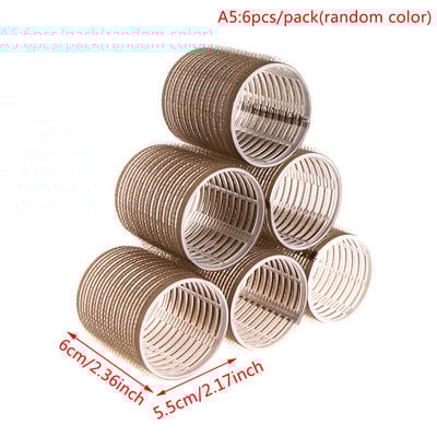 6Pcs 3 veličine frizerske kućne upotrebe DIY Magic Veliki samoljepljivi valjci za kosu Valjak za oblikovanje Uvijač za kosu Ljepota kovrčavih alata