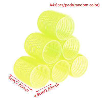 6Pcs 3 veličine frizerske kućne upotrebe DIY Magic Veliki samoljepljivi valjci za kosu Valjak za oblikovanje Uvijač za kosu Ljepota kovrčavih alata