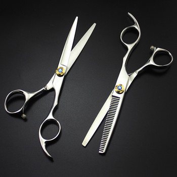 професионална япония 440c 6-инчови скъпоценни камъни набор от ножици за коса салон за подстригване бръснар makas подстригване фризьорски ножици фризьорски ножици