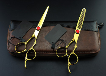 Професионални 6 инча 440C дръжка ножици за коса комплект чанта ножици за подстригване фризьорски ножици за изтъняване фризьорски ножици