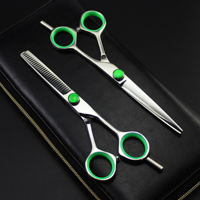 Profesionali Japan 440c Green gem plaukų žirklės kirpimas kirpėjas makiažo žirklės makas plaukų retinimo žirklės kirpyklos žirklės