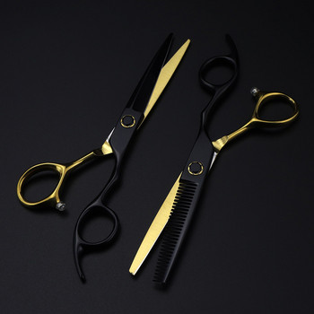 професионална стомана jp 440c 6-инчов лагер с черно злато ножици за рязане фризьорски фризьорски ножици фризьорски ножици