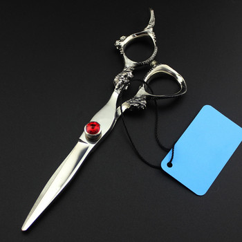 Персонализирайте логото JP 440c стомана 6 \'\' Dragon scissor Gem ножици за коса подстригване бръснар подстригване фризьорски ножици фризьорски ножици