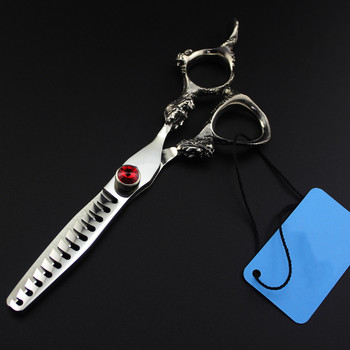 Персонализирайте логото JP 440c стомана 6 \'\' Dragon scissor Gem ножици за коса подстригване бръснар подстригване фризьорски ножици фризьорски ножици