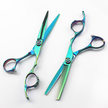 професионална япония 440c 6 \'\' зелен пръстен ножици за подстригване бръснар makas ножици за подстригване тънки ножици фризьорски ножици