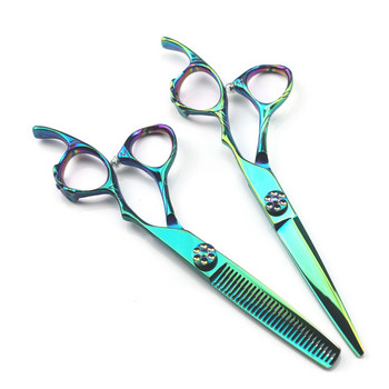 професионална япония 440c 6 \'\' зелен пръстен ножици за подстригване бръснар makas ножици за подстригване тънки ножици фризьорски ножици
