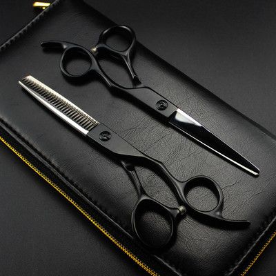 Foarfece profesionale din oțel 440c din Japonia, 6 inchi, tăiate neagră, unelte de frizerie, foarfece de tunsoare, foarfece de coafură