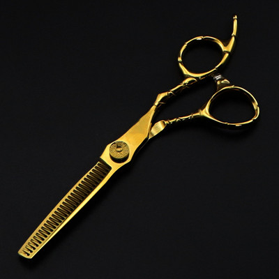Personalizați logo-ul jp 440c oțel foarfecă de 6 inchi Foarfece de păr auriu unelte de frizer pentru tunsoare foarfece de subțiere foarfece de coafură