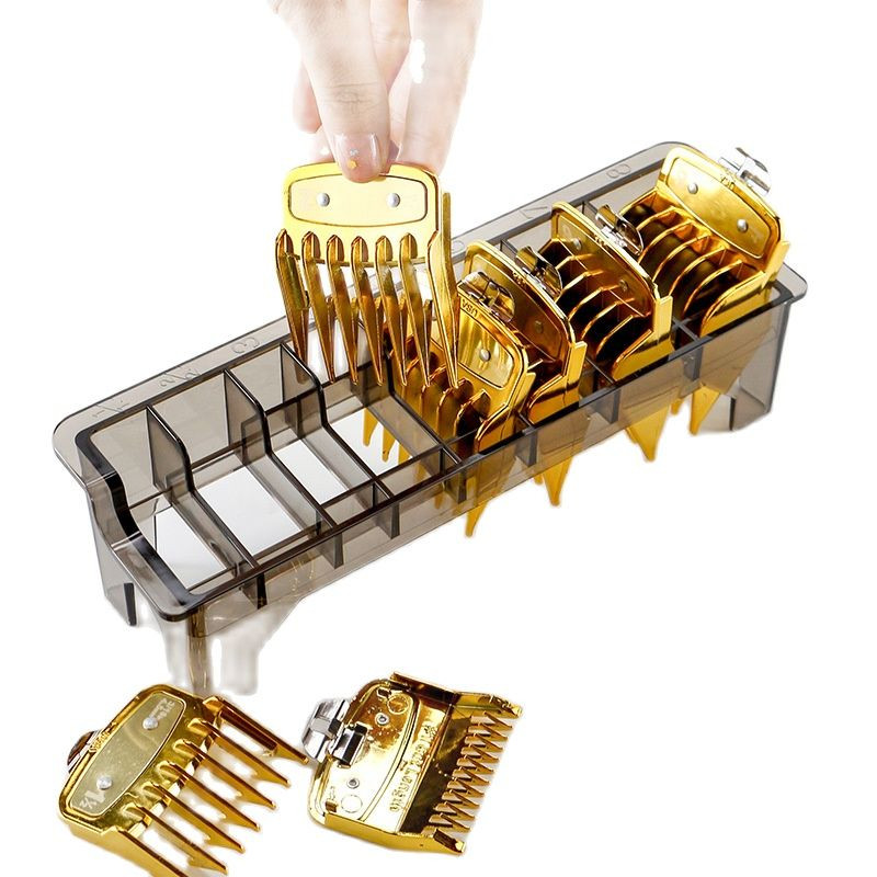 Cutie de depozitare pieptene cu ghidaj cu 8 grile, cutie de depozitare pentru mașina electrică de tuns, suport pentru suport, carcasă organizatoare, unelte de coafură pentru salon de frizerie
