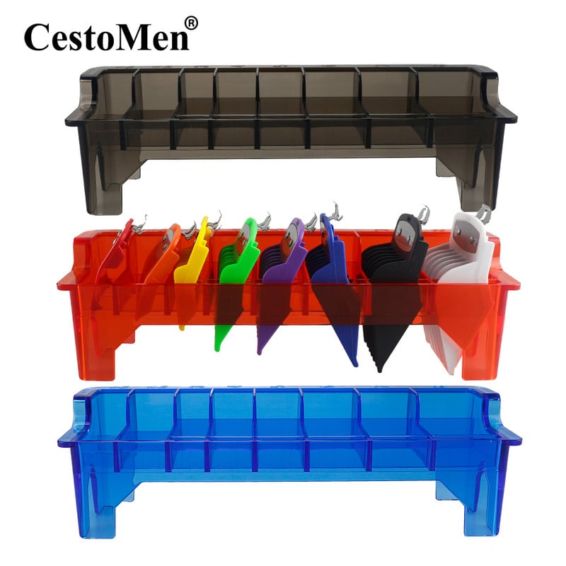 CestoMen 8/10db Guide Limit Comb tároló doboz tok Hajvágó védők Limit fésűk toktartó Fodrászszalon Szerszámok Tároló állvány